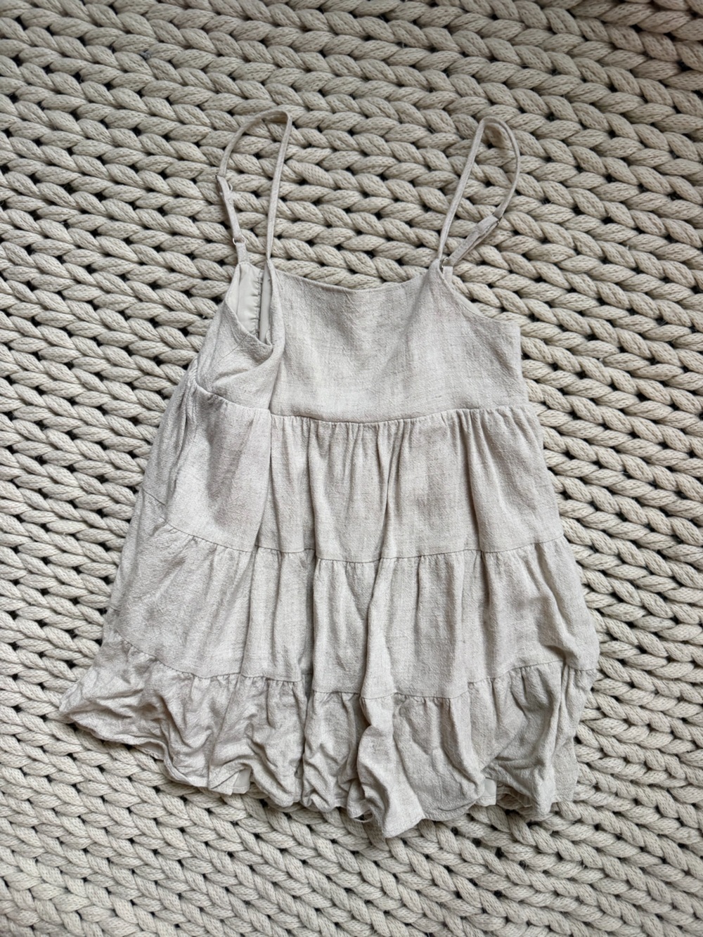Little Bipsy 5-6Y Tiered Dress in tan linen